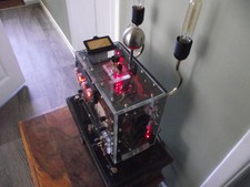Nixie clock upcycled table lamp