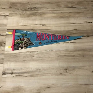 Bandiera pennant souvenir vintage MONTEREY CALIFORNIA - Foto 1 di 2