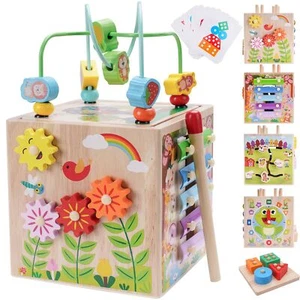 Juguete educativo de madera cubo de actividad Montessory juguete para niños niños pequeños regalo - Imagen 1 de 7