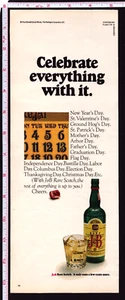 J&J 1969 whisky raro, anuncio impreso vintage, lista de vacaciones, calendario, vidrio, hielo - Imagen 1 de 1