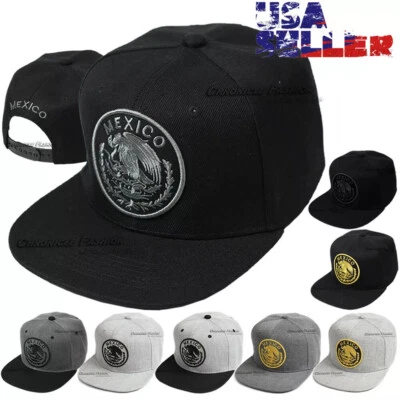 Mexico Baseball Cap Snapback Adjustable Flat Bill Embroidered State Flag Men Hat - Image 1 of 4