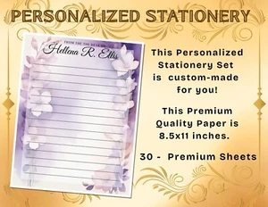 PERSONALIZED - 30Pcs Stationery Writing Paper, Watercolor Stationary #L2C46 - Picture 1 of 5