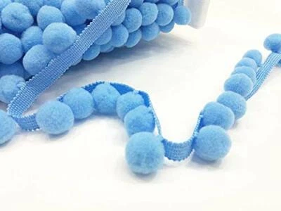 POM POM Bobble Trim Fringe Size XL - 2cm/0.8" Best Quality #CSKY BLUE - Image 1 of 3