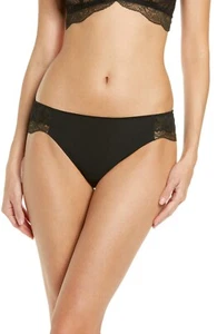 Natori Double Time Black Bikini Lowrise Panty Size Medium - Picture 1 of 1