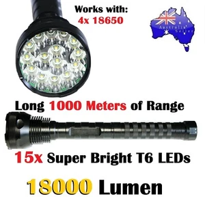 Brightest NEW 18000 Lumen 18x CREE XM-L T6 LED Flashlight Torch Light Lamp Camp - Picture 1 of 10