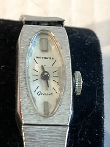 Woman’s Wittnauer / Geneve Silver Toned 10k R.G.P. Bezel Wind-Up Wristwatch - Picture 1 of 5