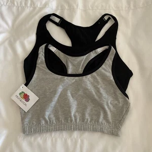 Fruit of the Loom Women’s Lot Of 2 ( Gray and Black) Sports Bra Sz 34 NEW! - Picture 1 of 7