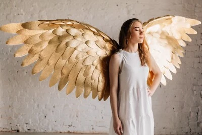 Alas de hadas doradas brillantes para adultos y adolescentes, accesorio de disfraz de Halloween Foto 1 de 4