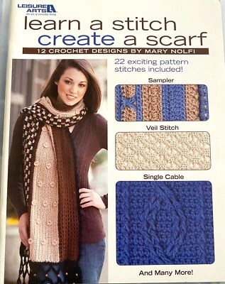 APRENDE UNA PUNTADA CREA UNA BUFANDA 22 Patrones de Crochet 12 Bufandas Mantones Unisex Foto 1 de 4