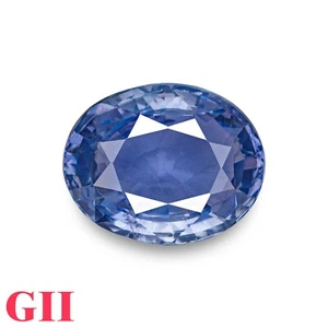 GII Certified CEYLON Blue Sapphire 8.40 Ct. Natural Unheated OVAL Near Eye-Clean - Picture 1 of 7