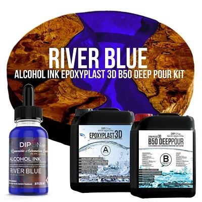DIPON® Epoxidharz EpoxyPlast 3D B50 RIVER BLUE Transparent Farbig Gießharz Epoxy Resin