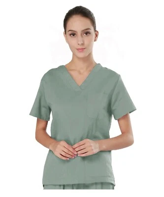 Unisex Professional Medical Doctor Nurse reversible Uniform Scrubs Top sz XS-3XL - Image 1 of 2