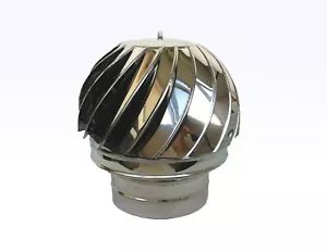 CHIMNEY SPINNER COWL Stainless Steel | Rotating Wind Spinning Cap | 80-200mm - Picture 1 of 9