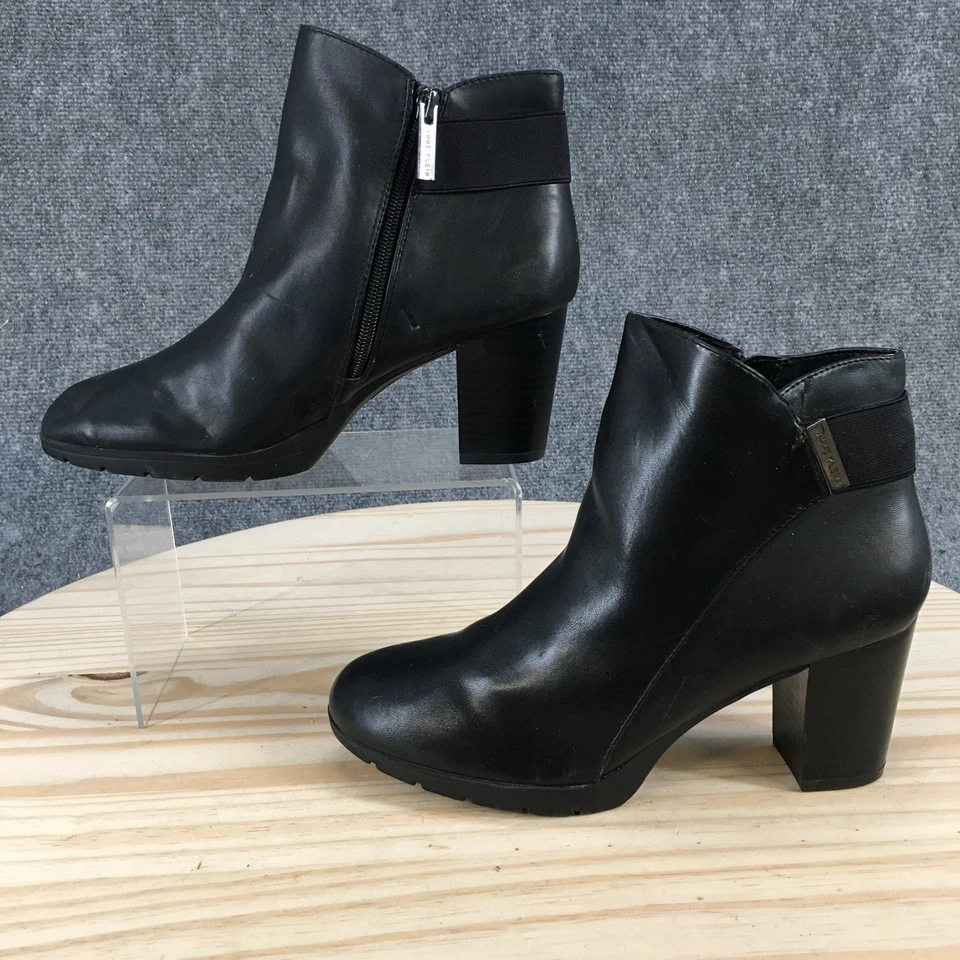 Anne Klein Botas Mujer 8 M Rubí Botín Negro Cremallera Lateral Cómodo Tacones Bloque Foto 1 de 4
