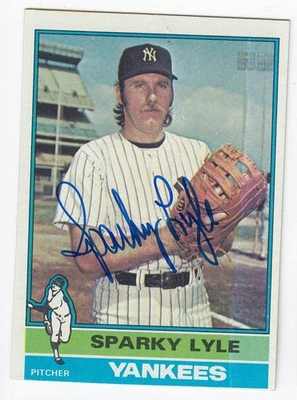 1976 Topps С АВТОГРАФОМ Sparky Lyle Yankees No 545 - Изображение 1 из 2