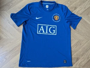 Camiseta de fútbol Manchester United 40 aniversario 1968 2008 mediana en muy buen estado Nike AIG - Imagen 1 de 16