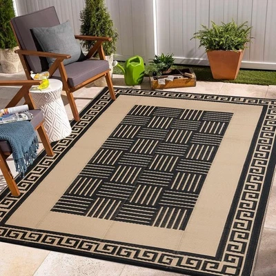 Outdoor Plastic Straw Rug 150x243cm Waterproof, Reversible Outdoor Rug for Patio - image 1 of 4