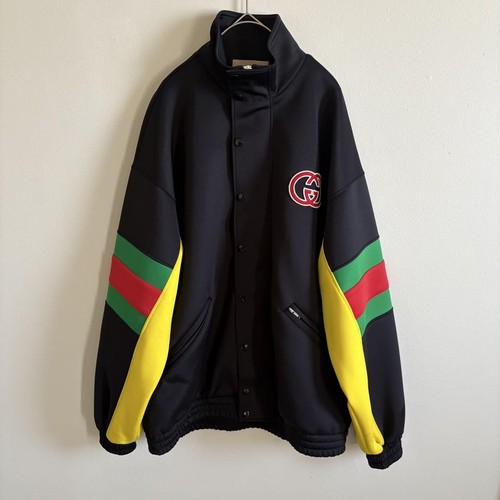 Gucci XJETG Giacca da Pista in Neoprene Nero Uomo Taglia Large Usatoo