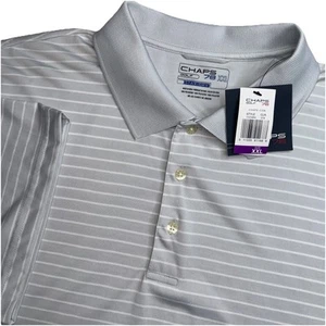 Chaps 78 Golf Poloshirt Herren Stay Dry XXL grau weiß gestreift - Bild 1 von 7