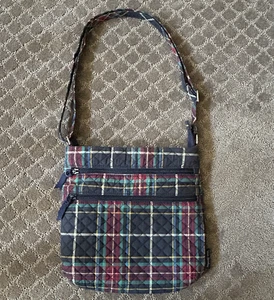 Vera Bradley Triple Zip Hipster Crossbody Shoulder Bag Tartan Plaid - Picture 1 of 13
