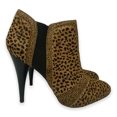 BCBGeneration Damas BCBG Talla 9M Tostado Estampado Leopardo Tacón Botines Botines Foto 1 de 4