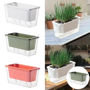 Self Watering Pots Flower Pot Multifunctional Indoor Outdoor Saving Rectangular - Picture 1 of 19