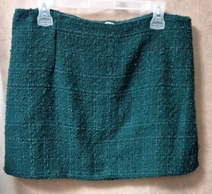 Abercrombie & Fitch dunkelgrüner Tweed-Miniskort - Größe L - neu ohne Etikett - Bild 1 von 4