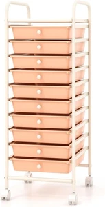 10 Tray Organizer Wheeled Cart HW52045BK - Picture 1 of 3