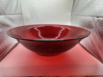 Vintage Anchor Hocking Royal Ruby Red Console Bowl 11.5″ Centerpiece MCM  - Image 1 of 4