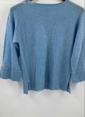 Neiman Marcus Womens Light Blue Cashmere Round Neck Pullover Sweater Size Small - Image 1 of 4