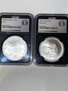 Two individual NGC graded 9.9 slabs ones Libertad and the other one is a South A - Picture 1 of 4