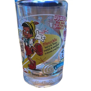 McDonald's Walt Disney 100 Years Of Magic Glass Cup Bambi Dumbo Pinocchio Tink - Picture 1 of 7