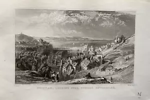Impresión antigua de 1832; Brixham, mirando a Torbay, Devon después de T Allom - Imagen 1 de 2