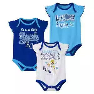 Body Kansas City Royals bambina neonato e neonato blu/blu/bianco set 3 pezzi MLB - Foto 1 di 1