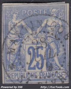 COLONIES GENERALES : SAGE 25c OUTREMER N° 36 OBLITERATION MARTINIQUE ST PIERRE - Picture 1 of 2