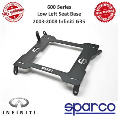 Base de asiento izquierda baja Sparco serie 600 3/16" acero para Infiniti G35 2003-2008 Foto 1 de 4