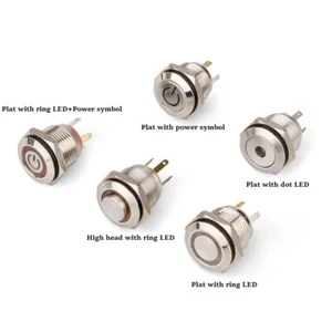 2pz Pulsante Illuminato Metallo 16mm Autoresettabile Pannello Modificato Avviamento Interruttore Alimentazione - Foto 1 di 6
