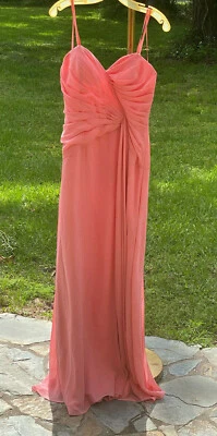 Faviana Couture Formal Baile de graduación Vestido Ocasión Especial Melocotón Mujer Talla 16 NUEVO Foto 1 de 4