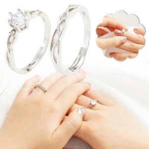 Couple Rings Crystal Couple Wedding Adjustable Rings Jewelry✨4 Z5M2 - Picture 1 of 19