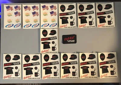 Lote vintage de 13 novos adesivos e adesivos D.A.R.E - Imagem 1 de 4