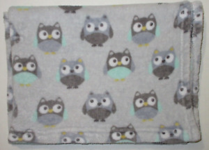 Garanimals Owls Gray Aqua Green Plush Fleece Baby Blanket Walmart Security Lovey