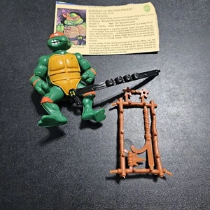 VTG TMNT Michaelangelo Attached Weapon Rack + Portrait Card No Nunchukus 1988 - Picture 1 of 7
