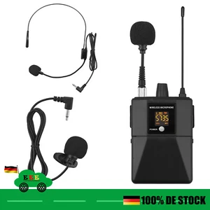 Funk Drahtlos UHF Mikrofon Set Headset Handheld Lavaliermikrofon Taschensender - Bild 1 von 12