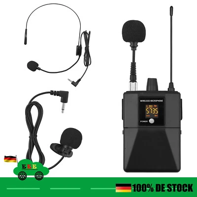 Funk Drahtlos UHF Mikrofon Set Headset Handheld Lavaliermikrofon Taschensender - Bild 1 von 4