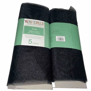 Waverly Inspirations Tulle Black (x2) - 5 Yards each 180"x54" NEW - Picture 1 of 3