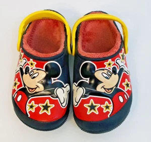 Crocs Disney Boys Girls C 11 Mickey Mouse Fur Lined Clog Stars - Picture 1 of 7
