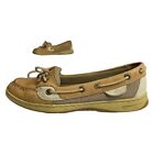 Sperry Women?s Top Sider Memory Foam Tan Leather Casual Boat Shoes Size 6M