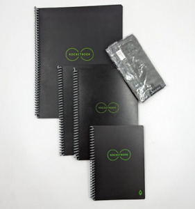 Rocketbook - Set of 4 Reusable Notebooks Black Multiple Sizes - No Pen