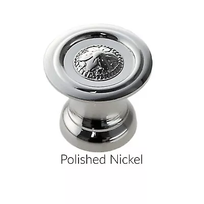 Nickel plated Brass Cast Brass knob - 1" Polished Nickel Knob - Cabinet Knob - Image 1 of 2