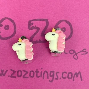Pink Unicorn Clip-On Earrings - Picture 1 of 3